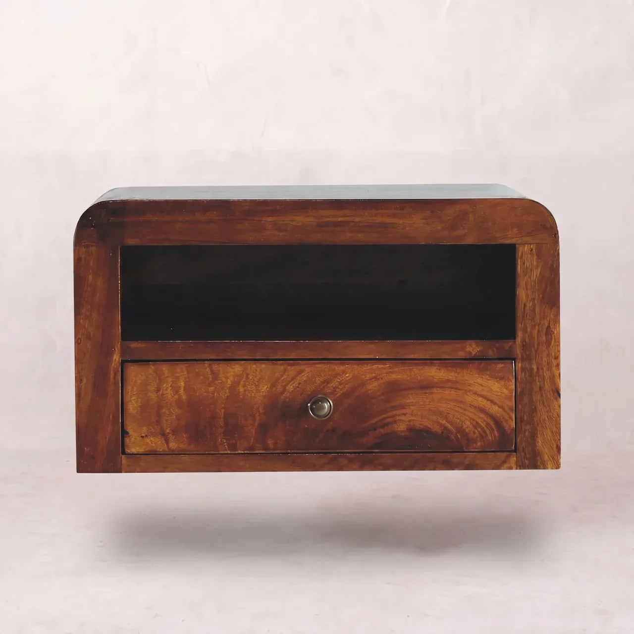 Chunky Chestnut 1 Drawer Wall Mounted Nightstand