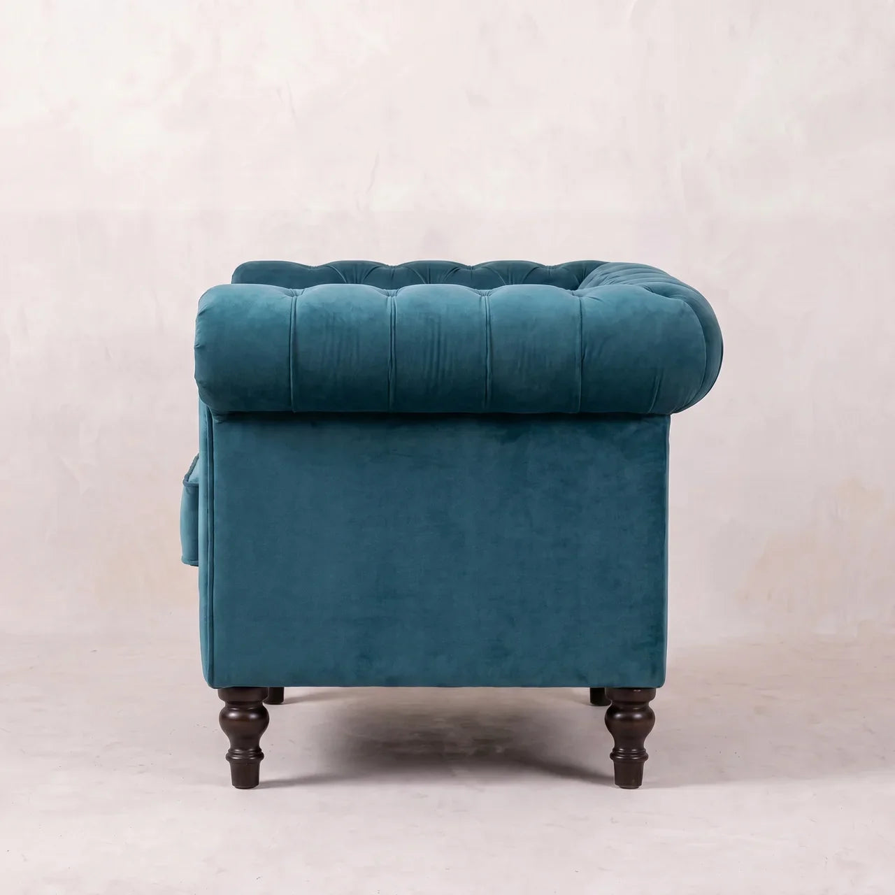 Teal Velvet Chesterfield Armchair