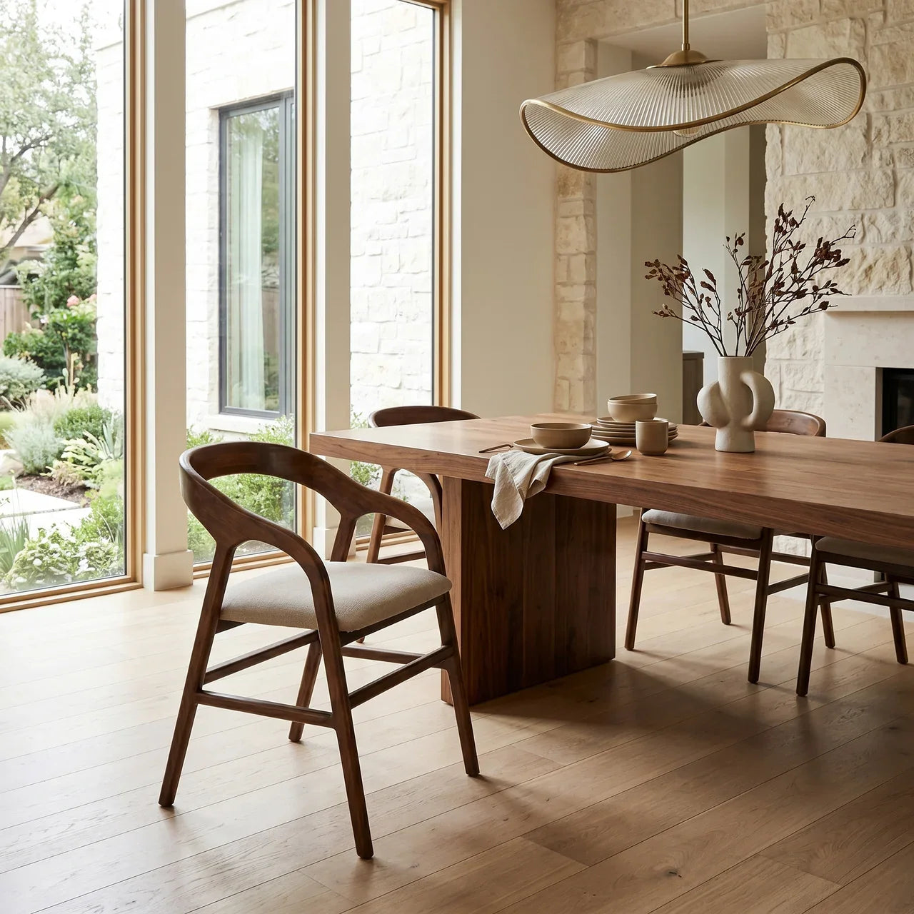 Chestnut Linen Deco Chair