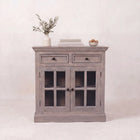 Stone Finish Cabinet with Glazed Doors