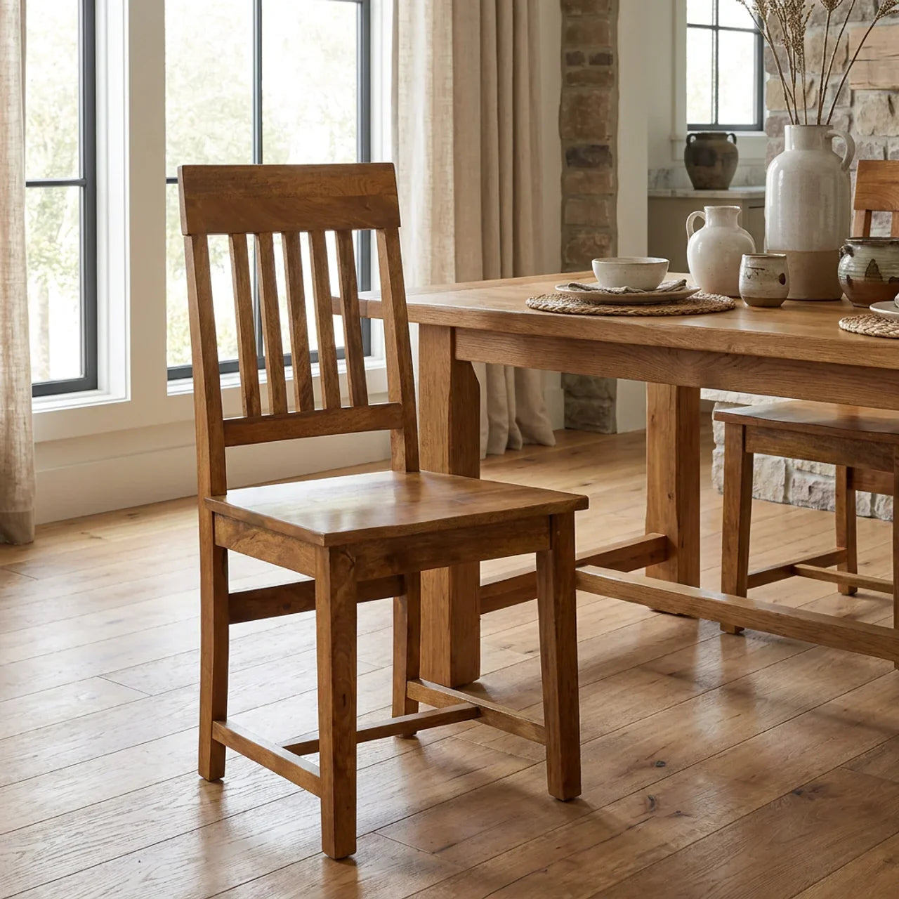 Slatted Back Dining Chair