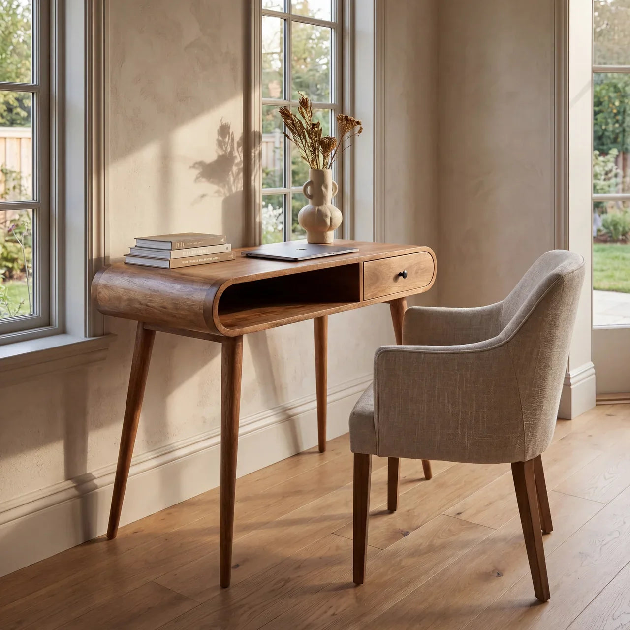 Curved Chestnut Writing Desk