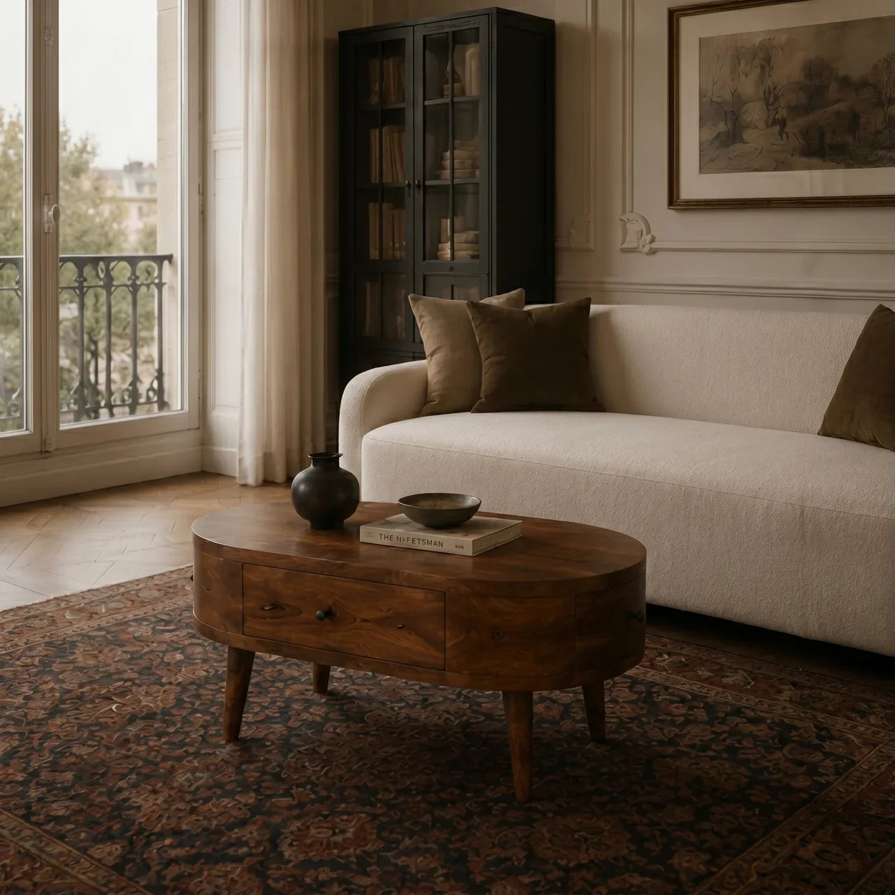 Chestnut Rounded Coffee Table