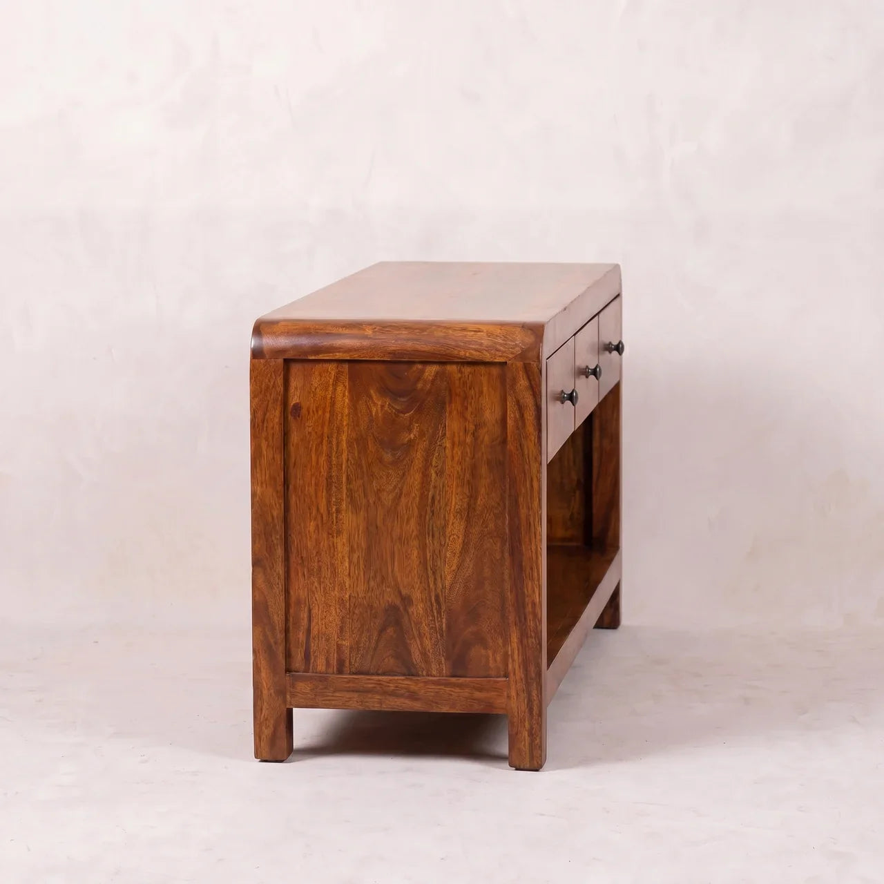 Solid Mango Wood TV Stand in Chestnut