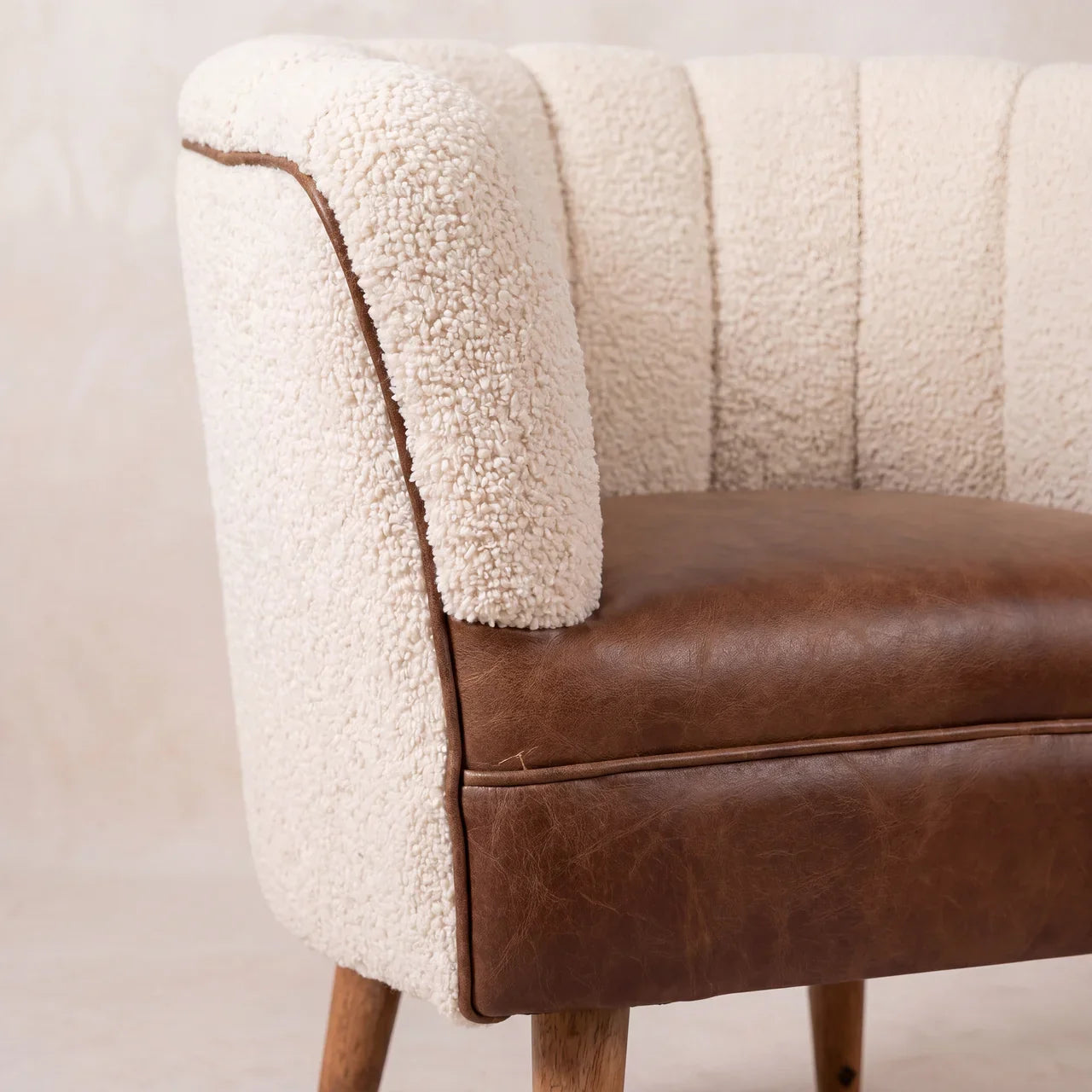 Boucle Cream Buffalo Armchair