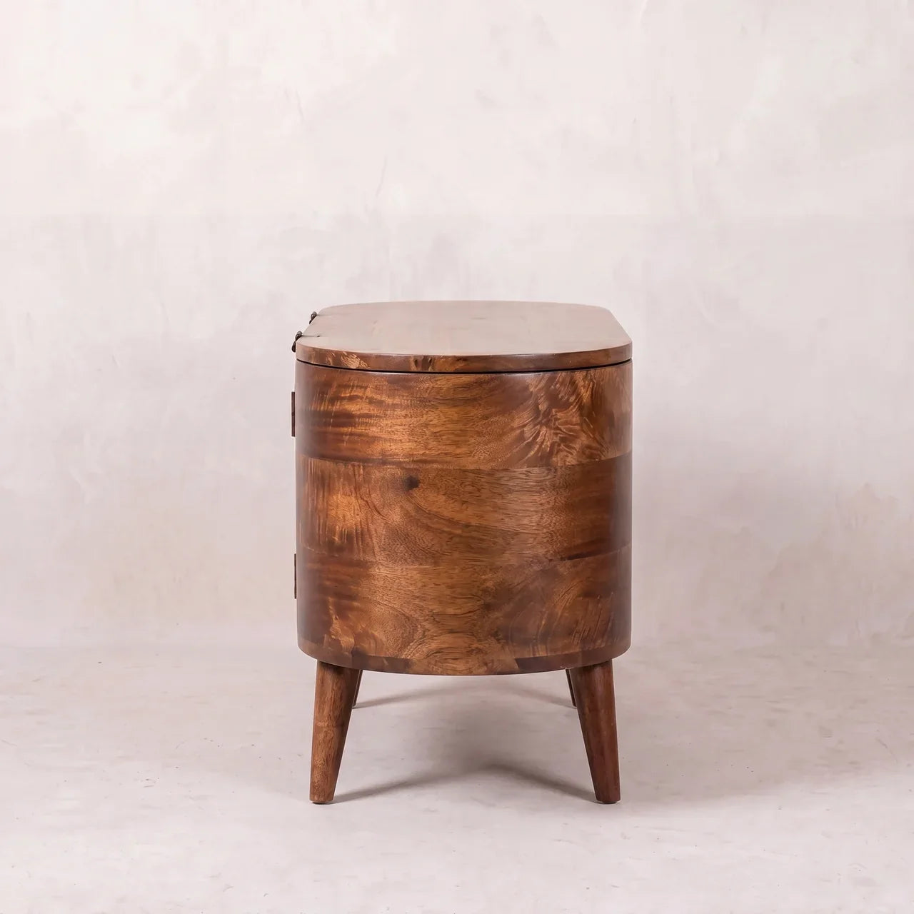 Honey Caramel Rounded Lid up Blanket Box