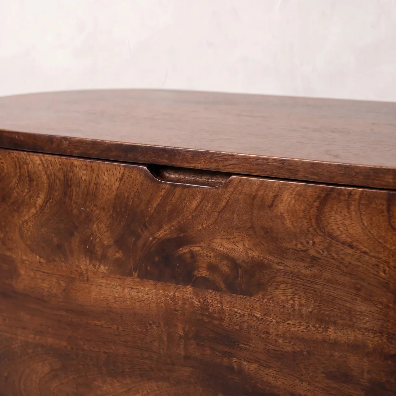 California Walnut Rounded Lid up Blanket Box