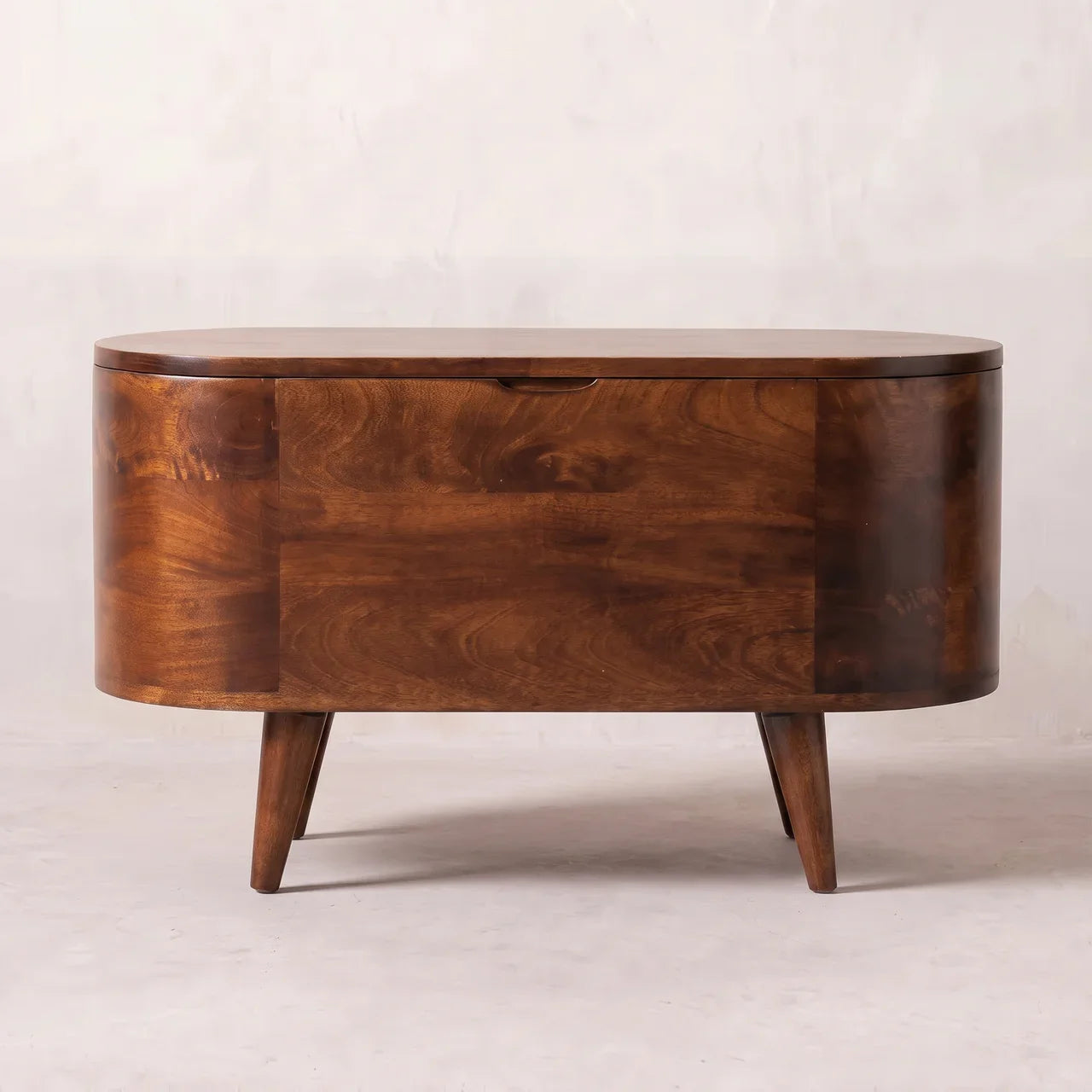 California Walnut Rounded Lid up Blanket Box