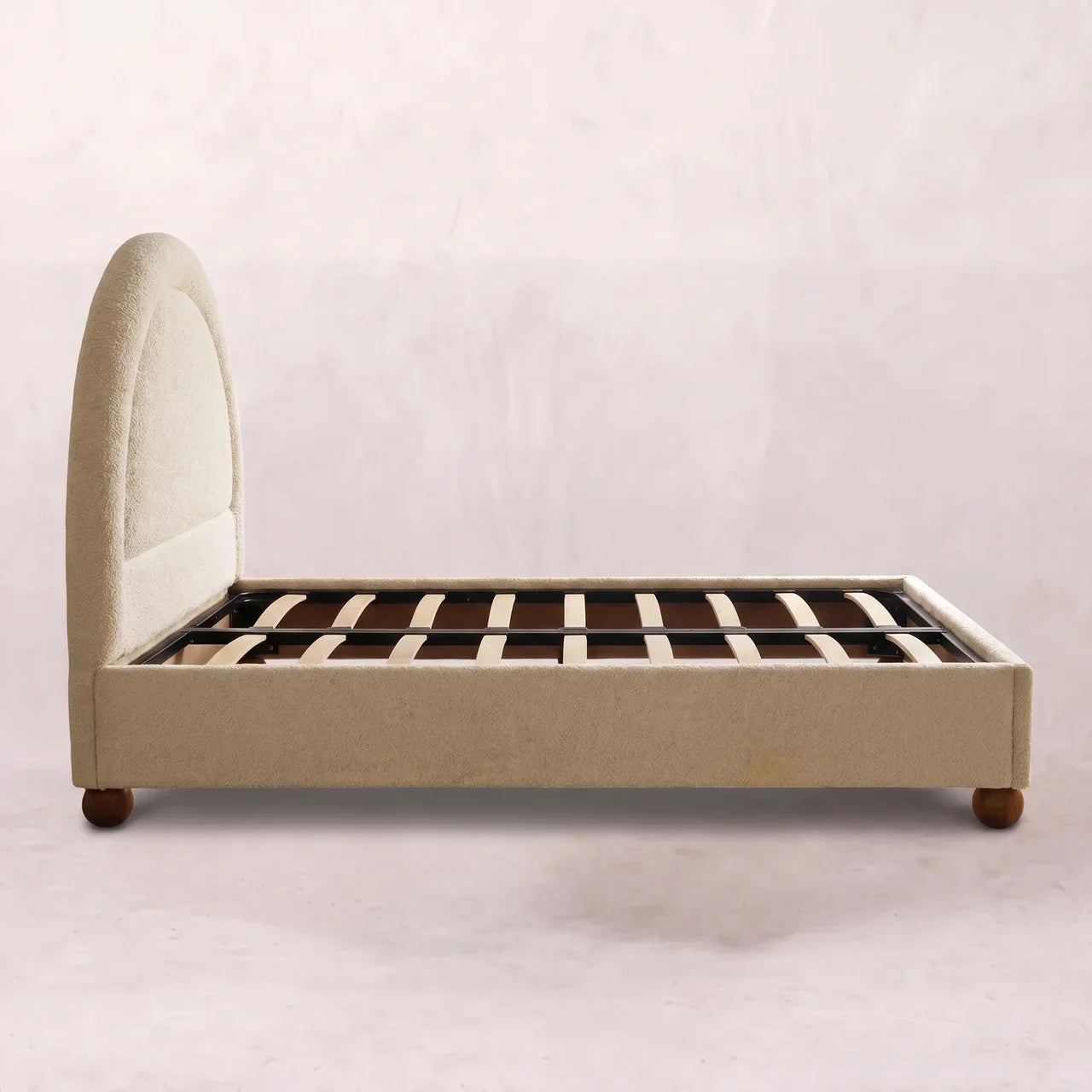 Cream Boucle Double Bed