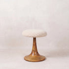 Boucle Teak Accent Stool