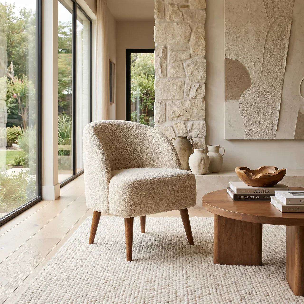 Cream Boucle Tub Chair
