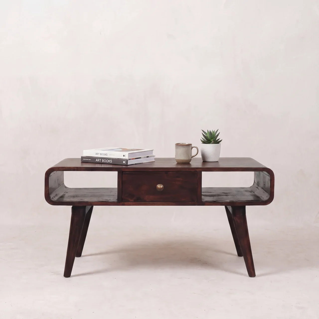 Curved California Walnut Coffee Table