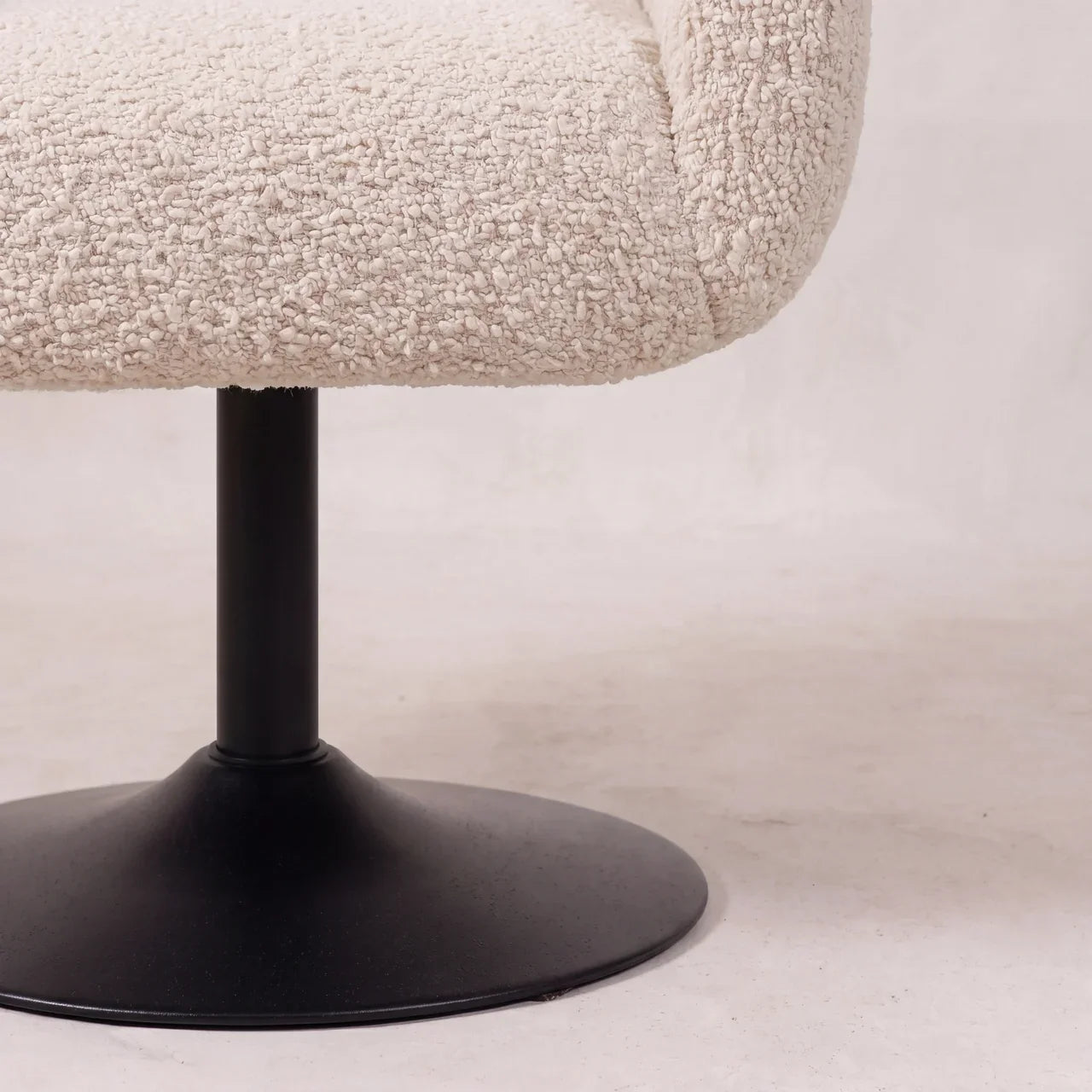 Cream Boucle Swivel Chair