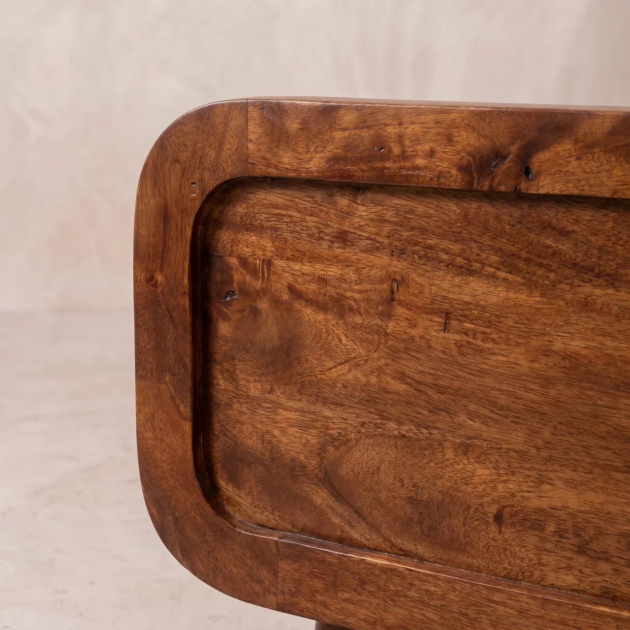 Curved Chestnut Double Bed