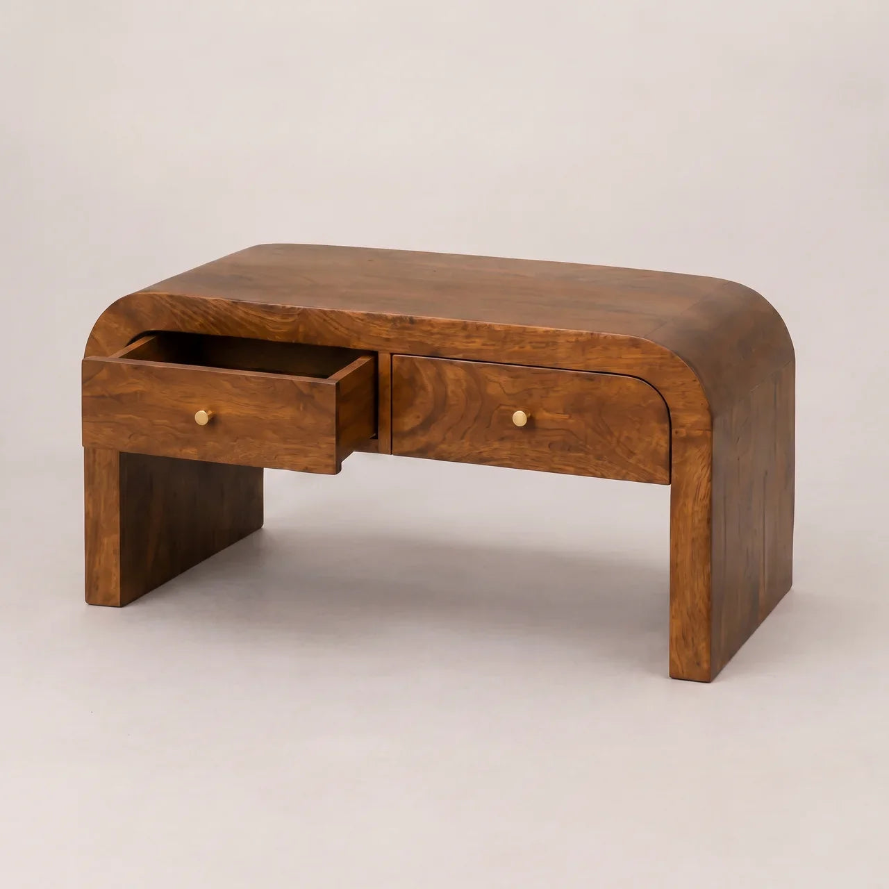 Solid Wood Chestnut Arc Coffee Table