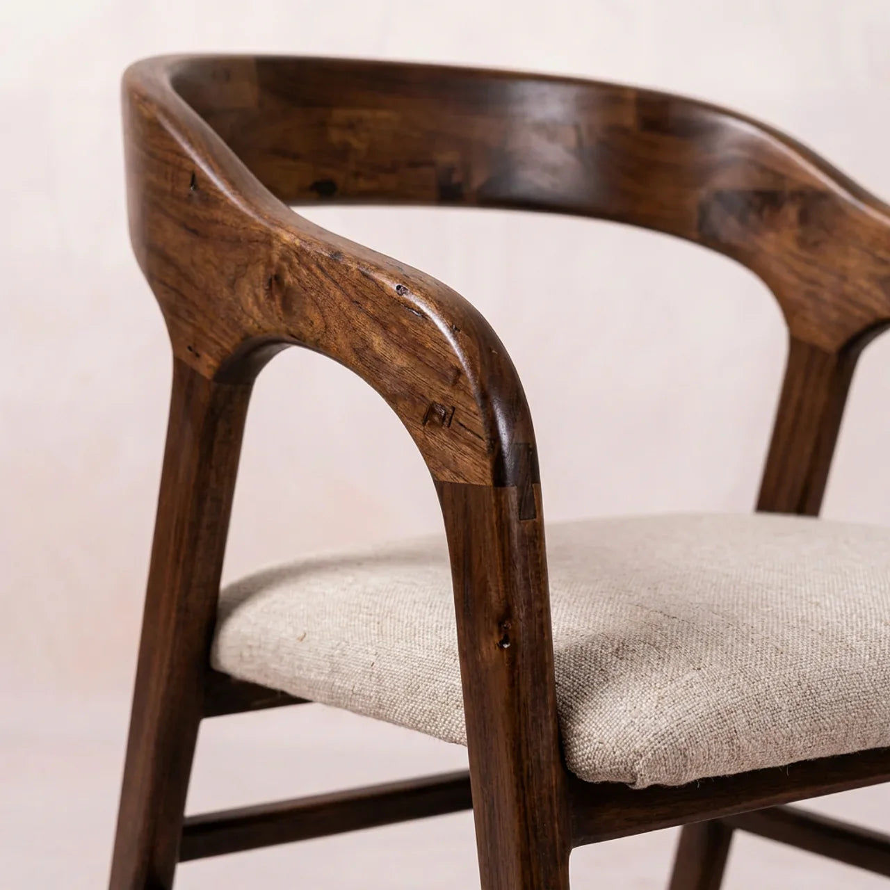 Chestnut Linen Deco Chair