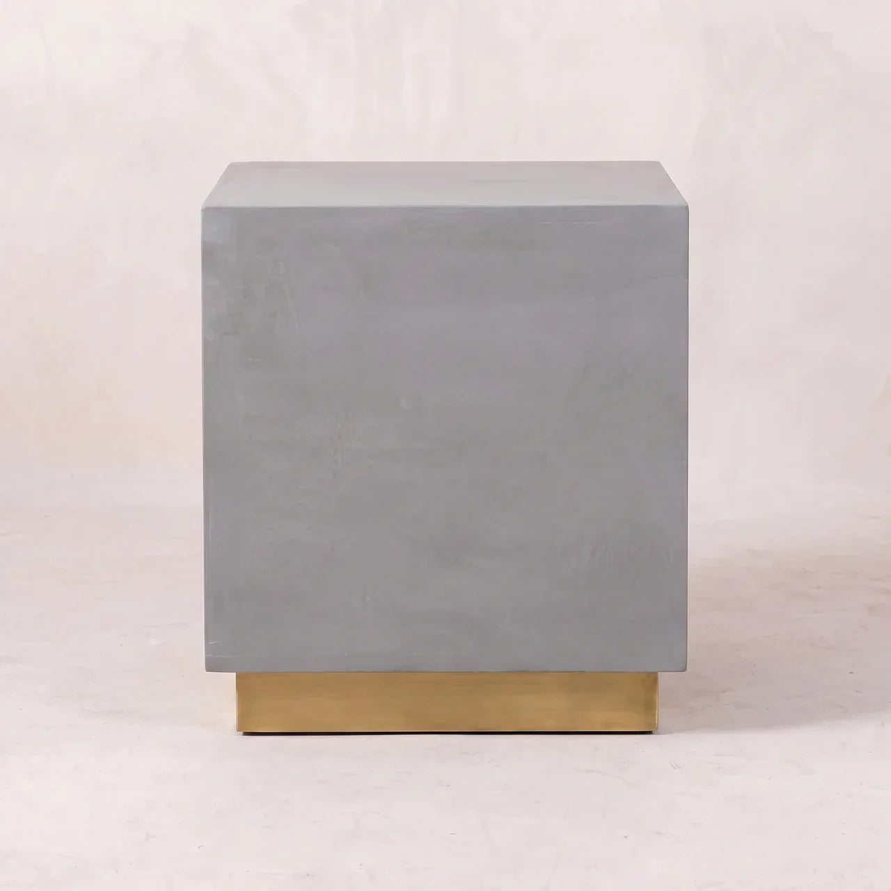 Cement Footstool with Gold Base