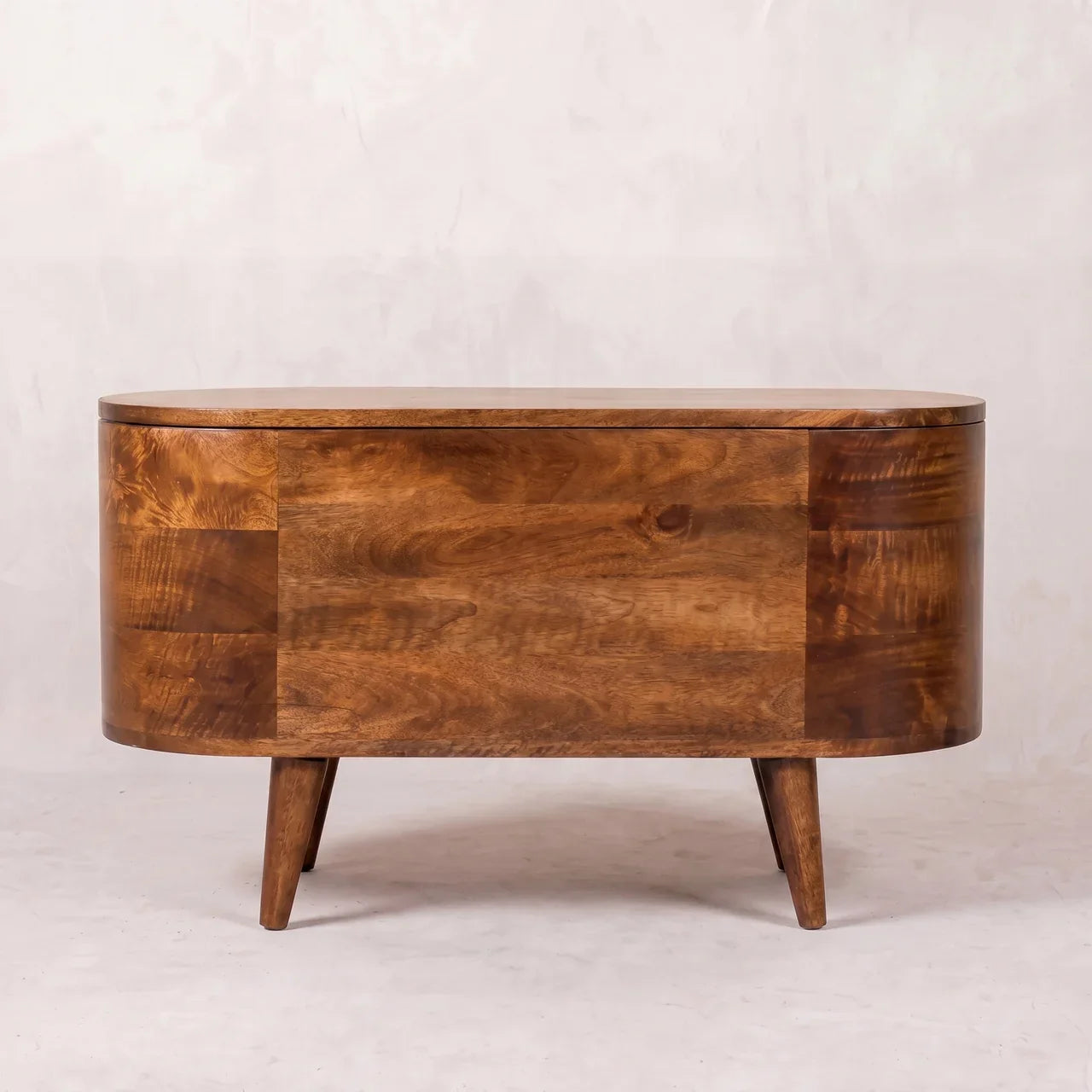 Honey Caramel Rounded Lid up Blanket Box