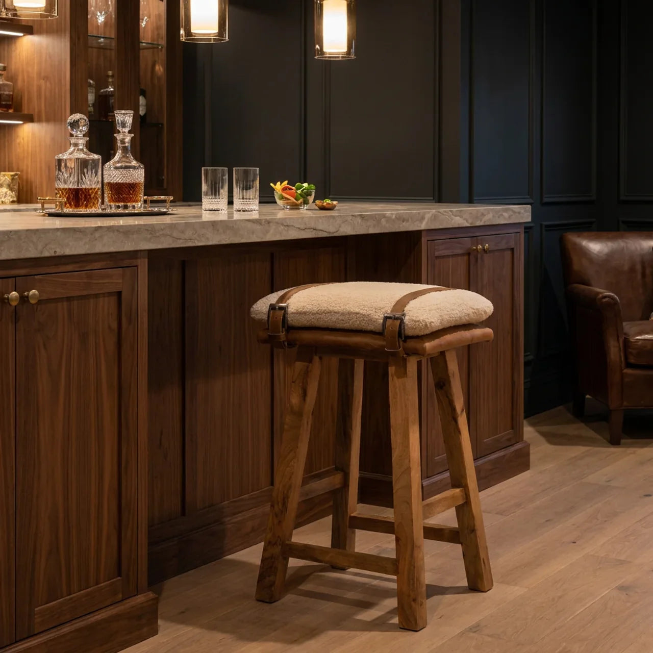Strapped Bar Stool