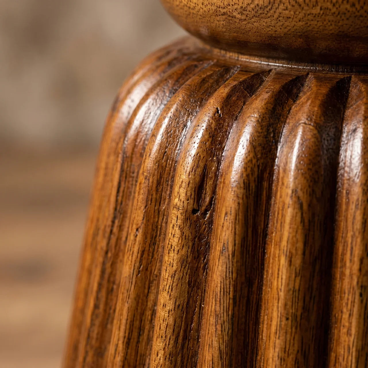 Amber Oak Round Side Table