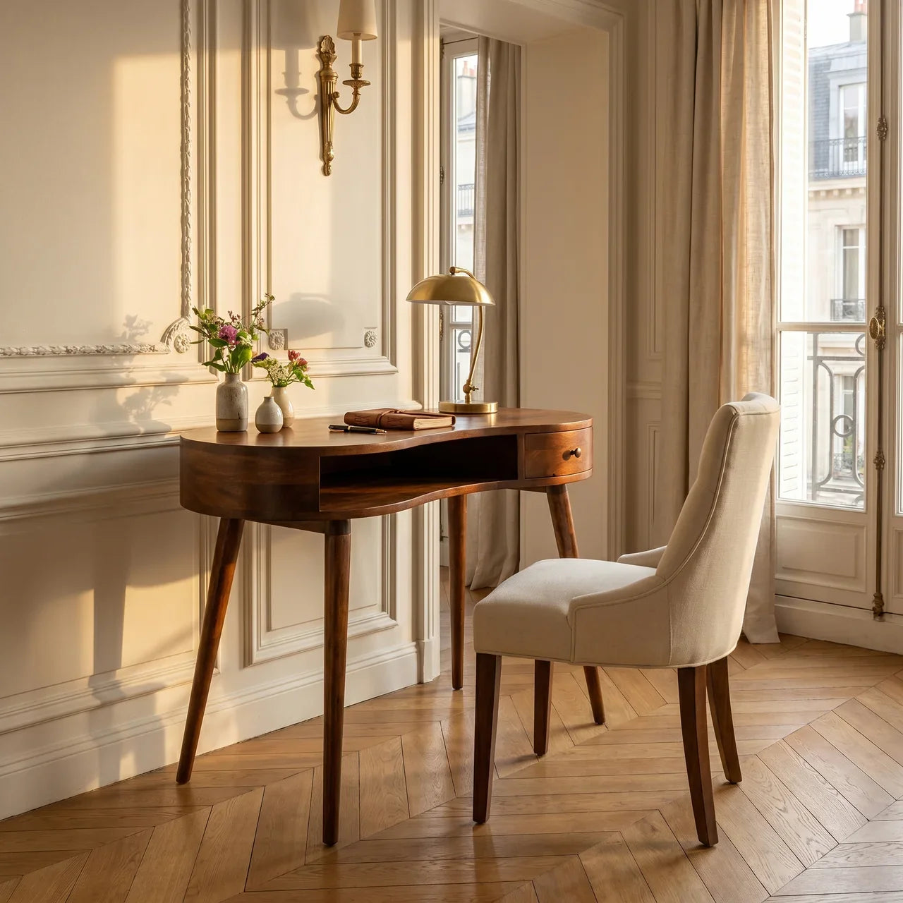 Chestnut Rounded Writing Desk