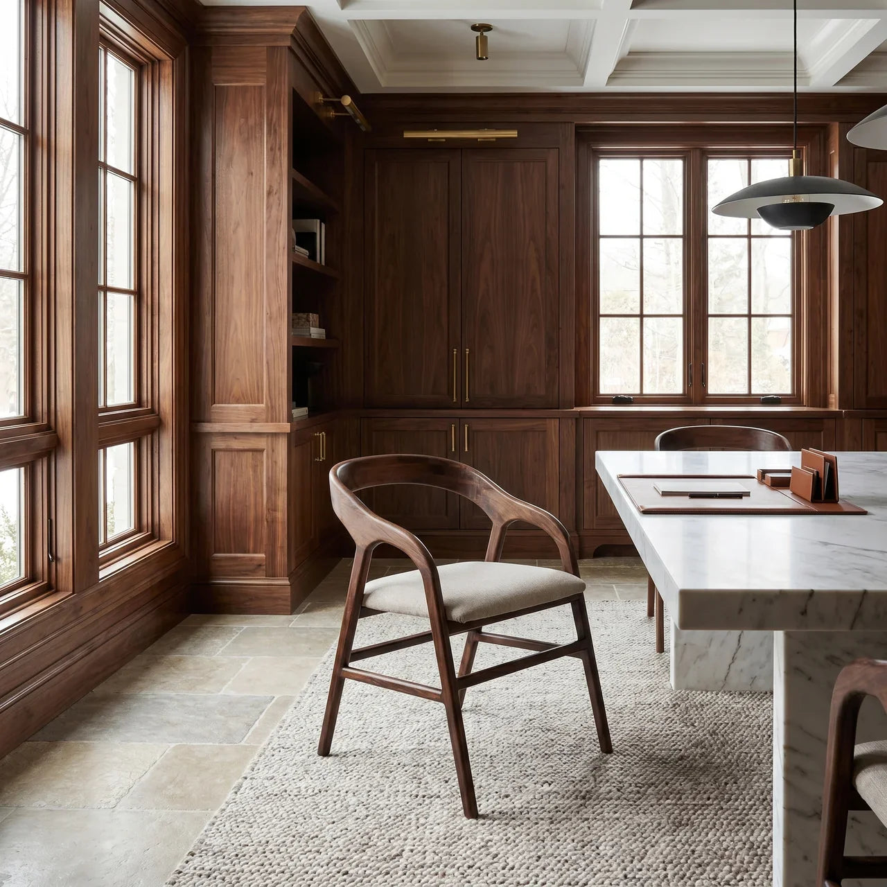 Chestnut Linen Deco Chair