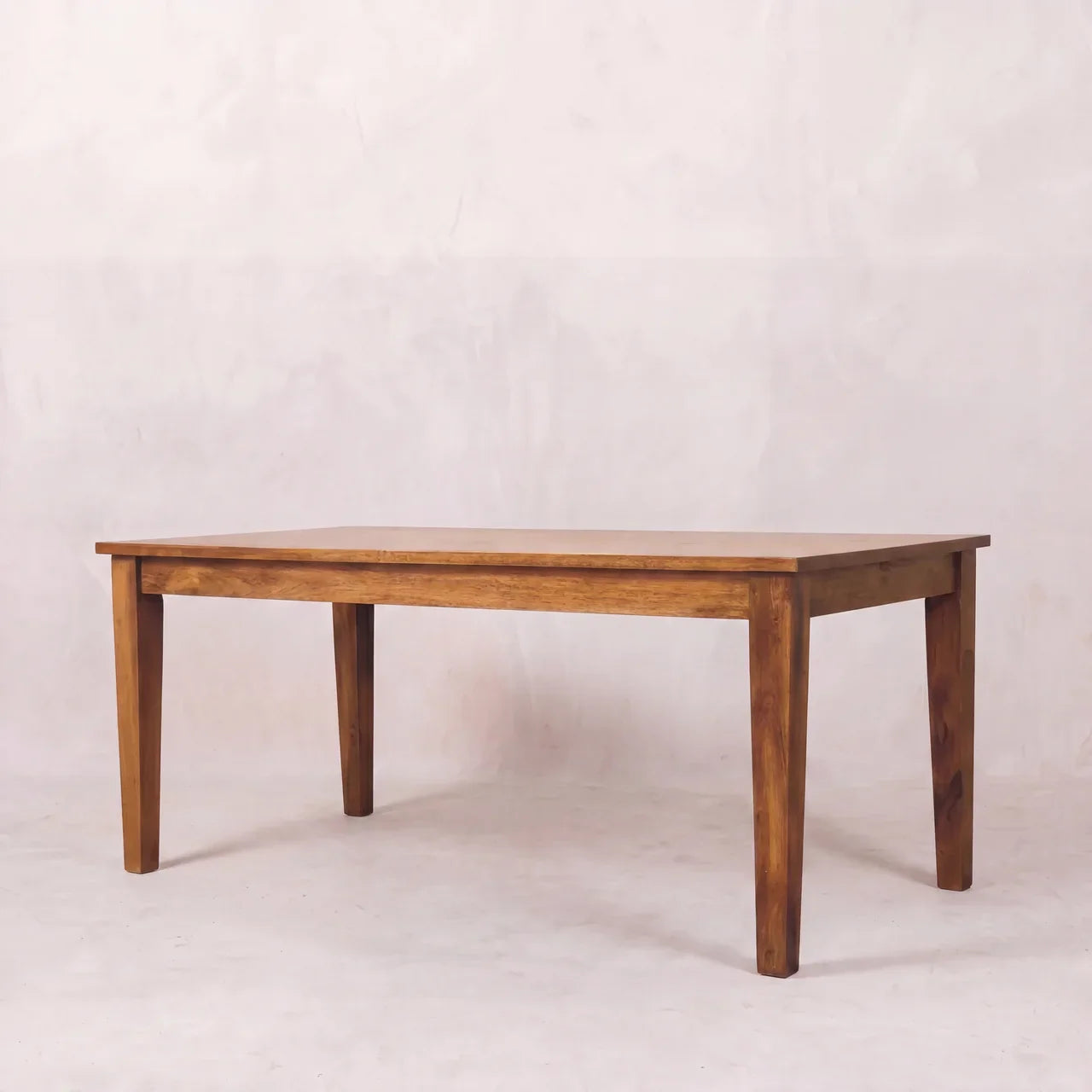 Classic Golden Teak Solid Wood Dining Table