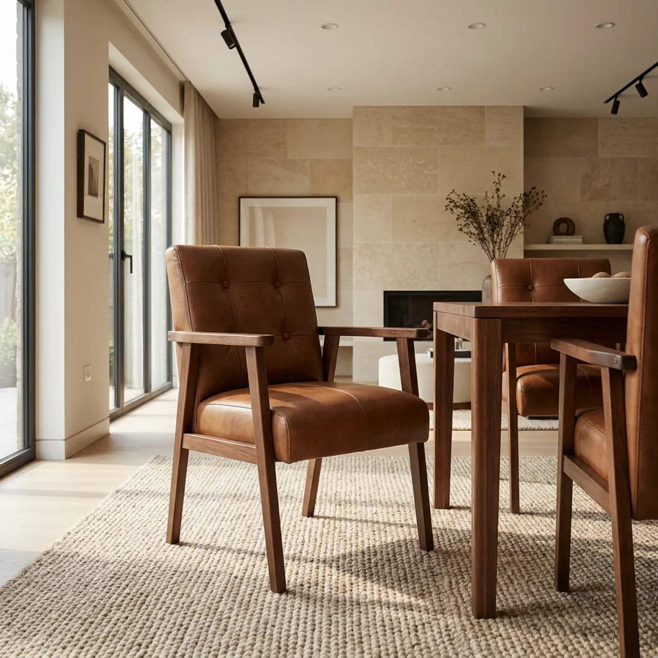 Brown Buffalo Leather Chair