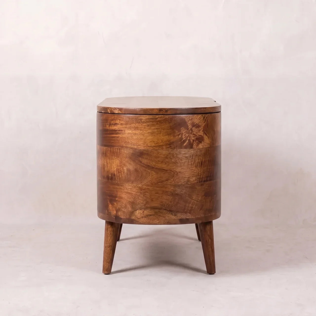 Honey Caramel Rounded Lid up Blanket Box