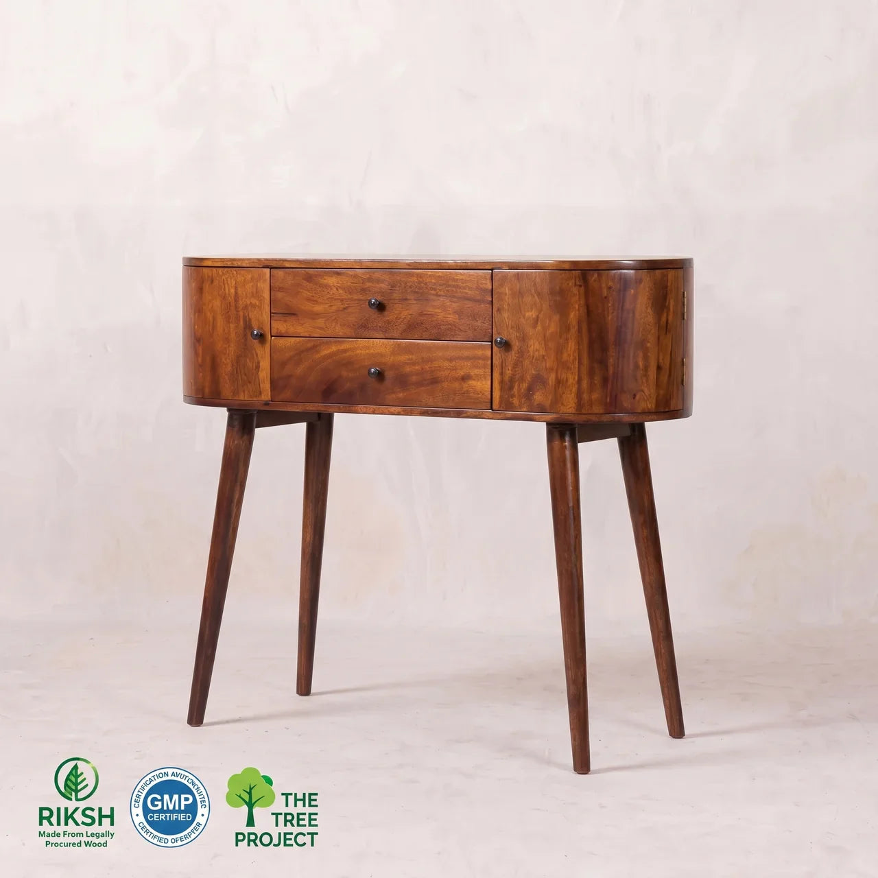 Grove Chestnut Mango Wood Console Table with Drawers