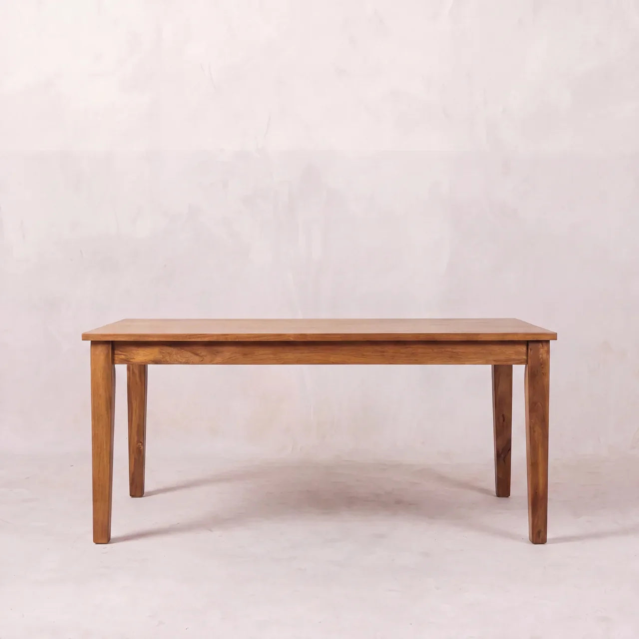 Classic Golden Teak Solid Wood Dining Table
