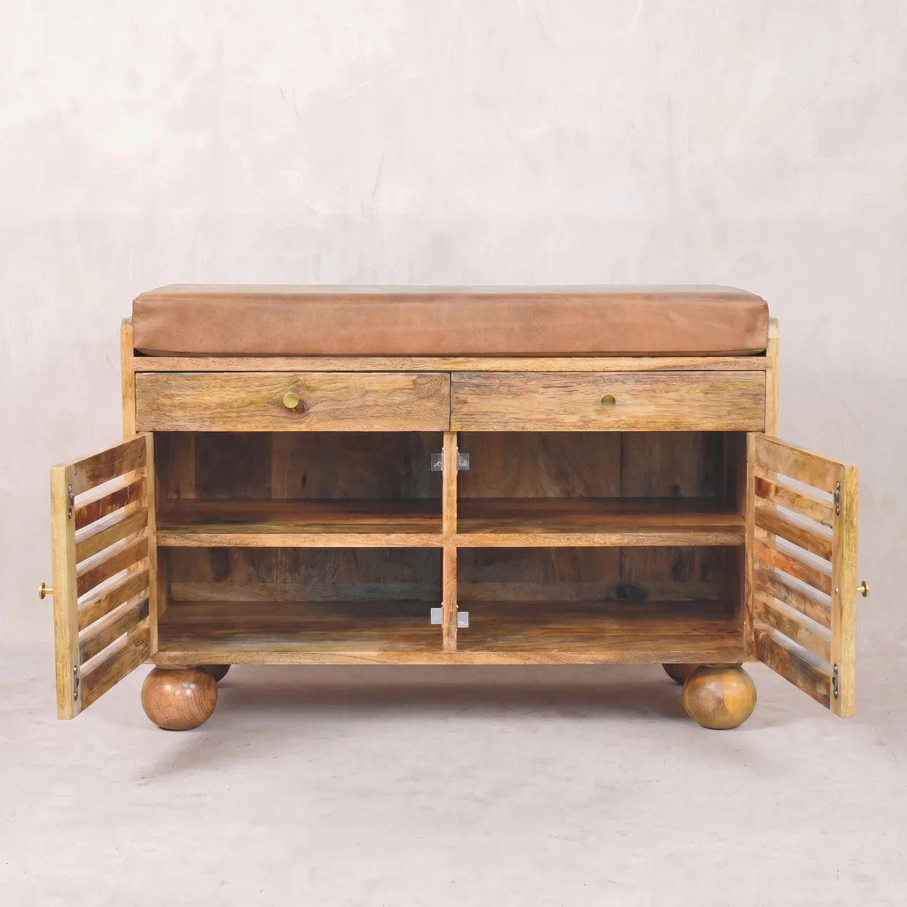 Oakridge Leather Shoe Cabinet