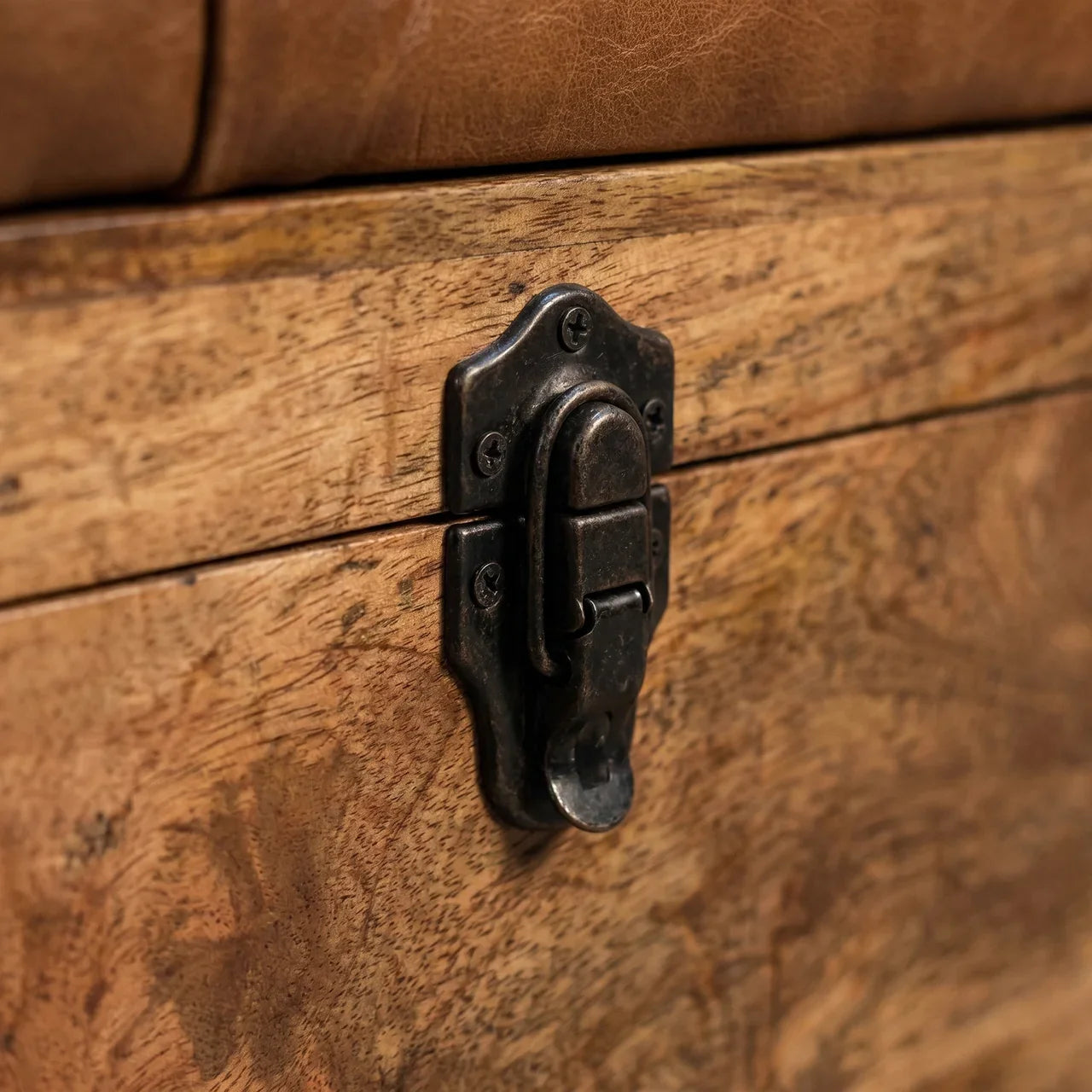 Buffalo Hide Oak-ish Storage Trunk