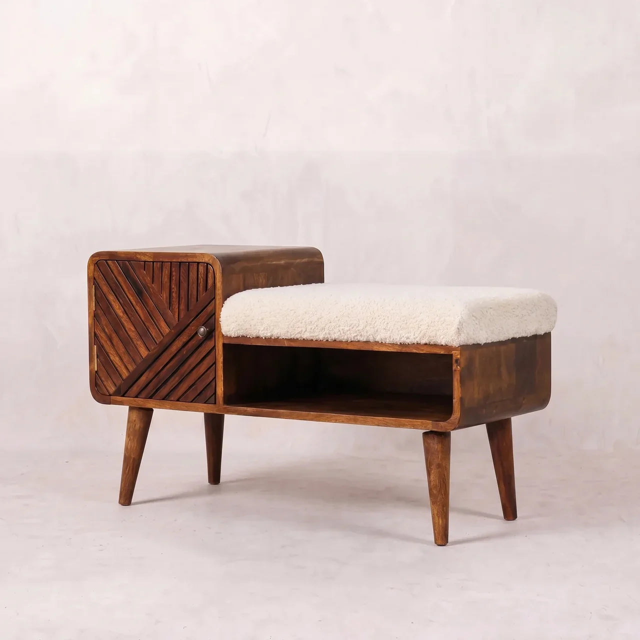Boucle Carved Chestnut Telephone Table