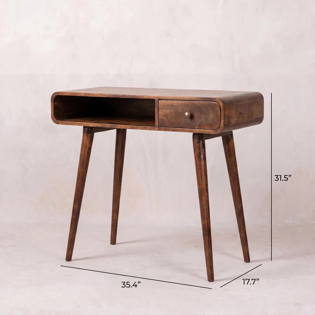 Curved California Walnut Writing Desk