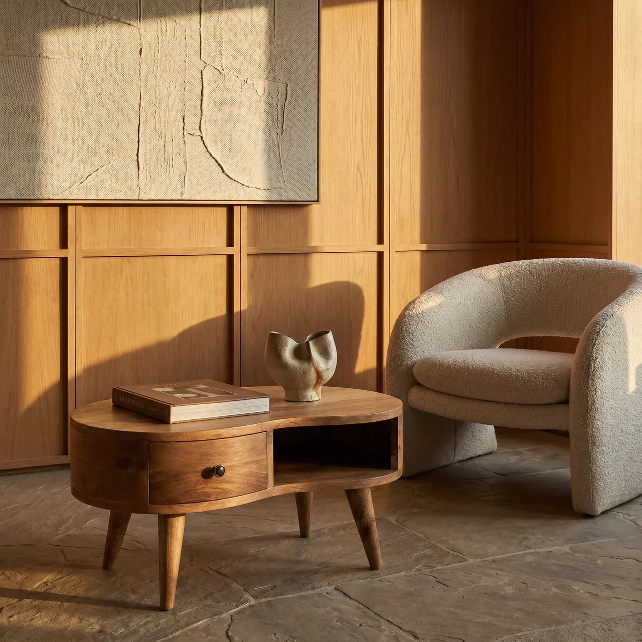 Mini Oak-ish Wave Coffee Table