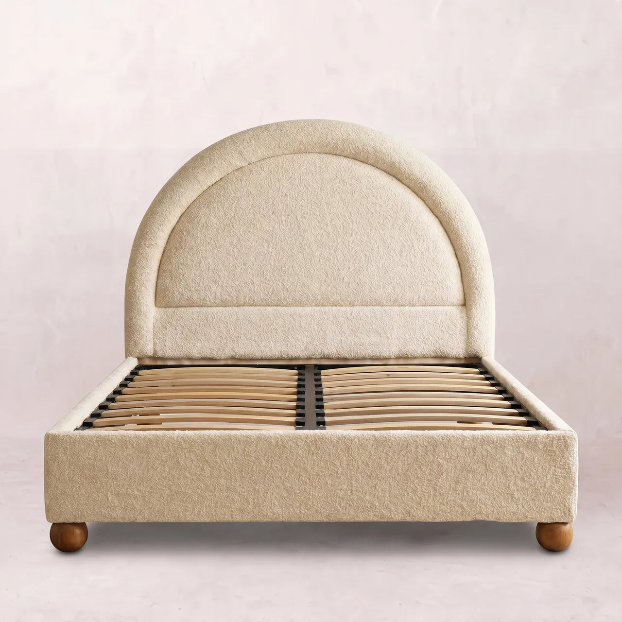 Cream Boucle Double Bed