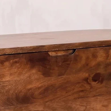 Honey Caramel Rounded Lid up Blanket Box