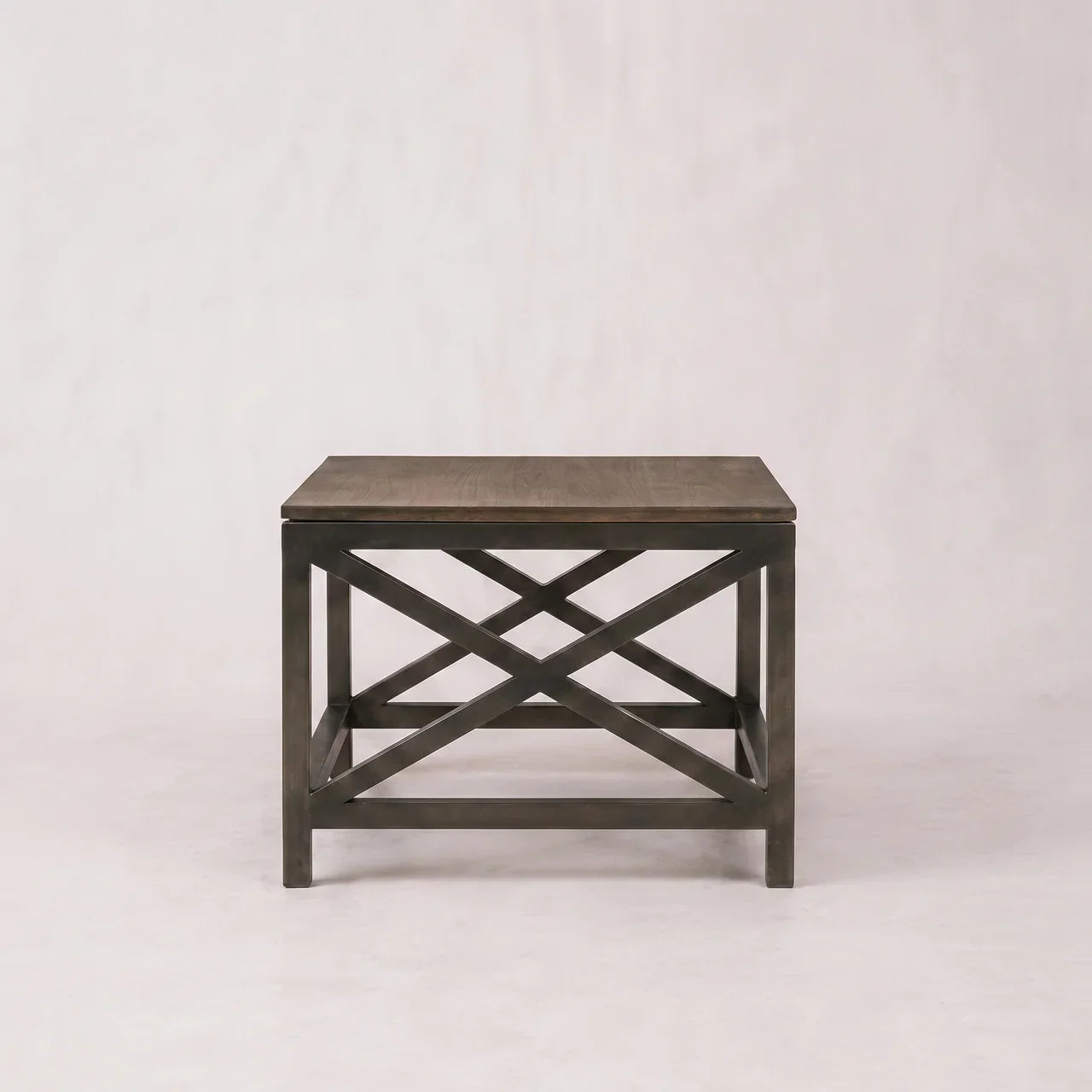 Industrial Cross Metal Oatmeal Coffee Table