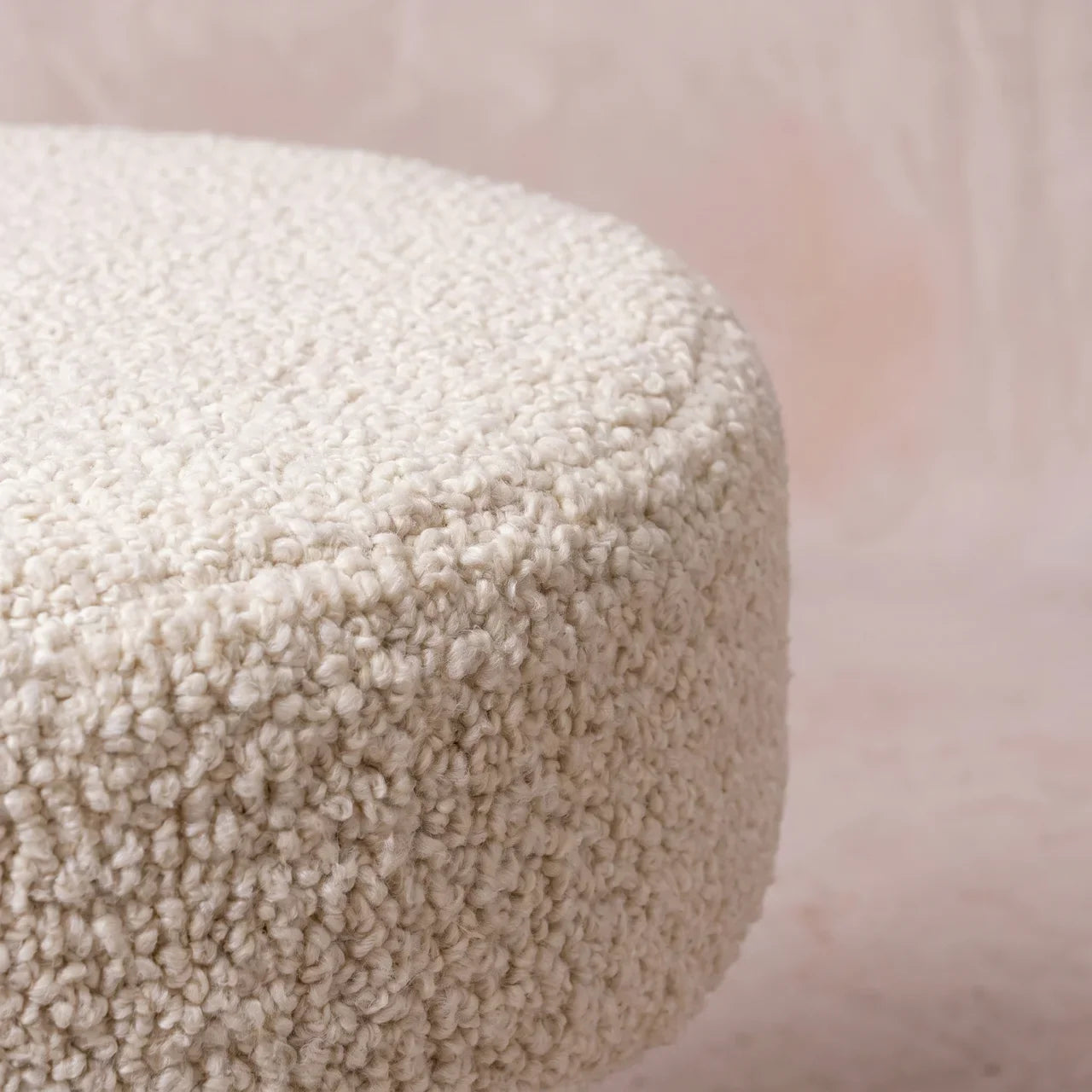 Cream Boucle Petite Footstool