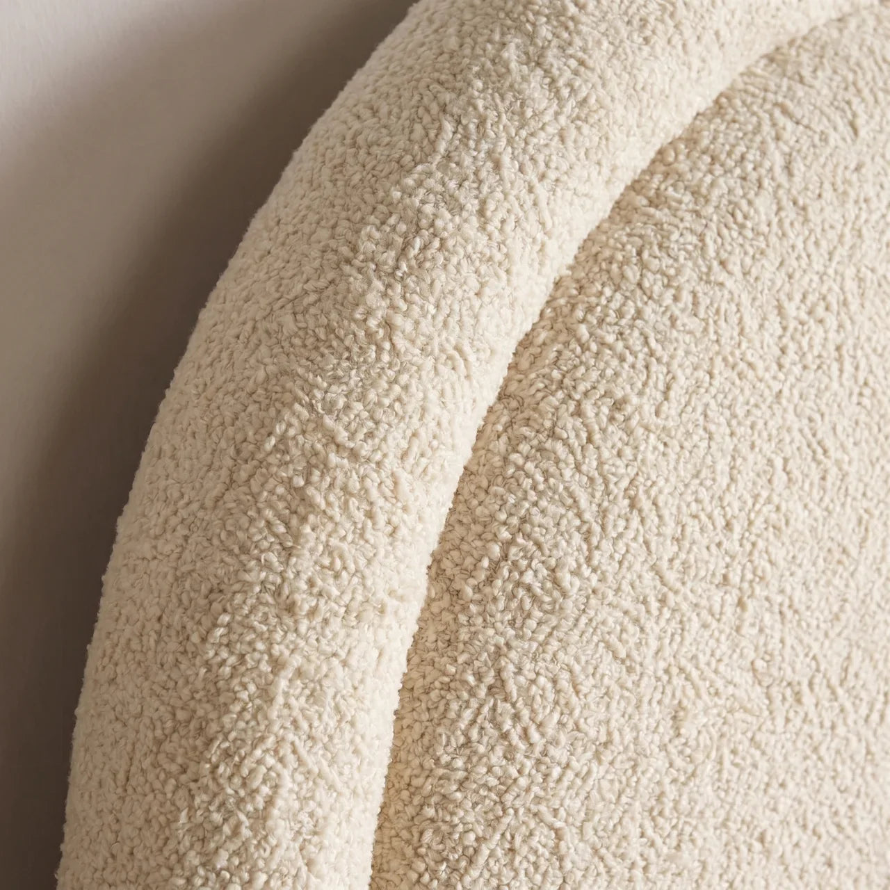Cream Boucle Double Bed
