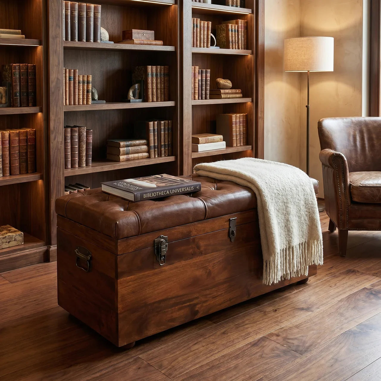 Buffalo Hide Chestnut Storage Trunk