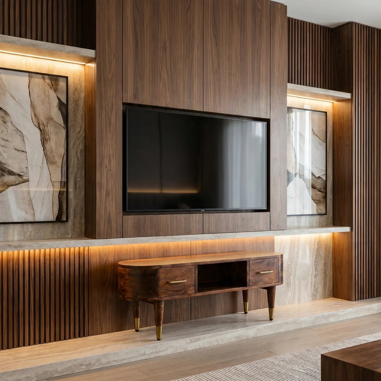 Valenza Curved Media Console