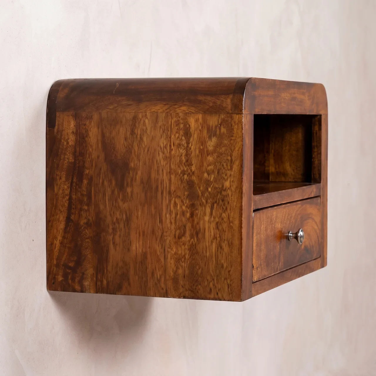Chunky Chestnut 1 Drawer Wall Mounted Nightstand