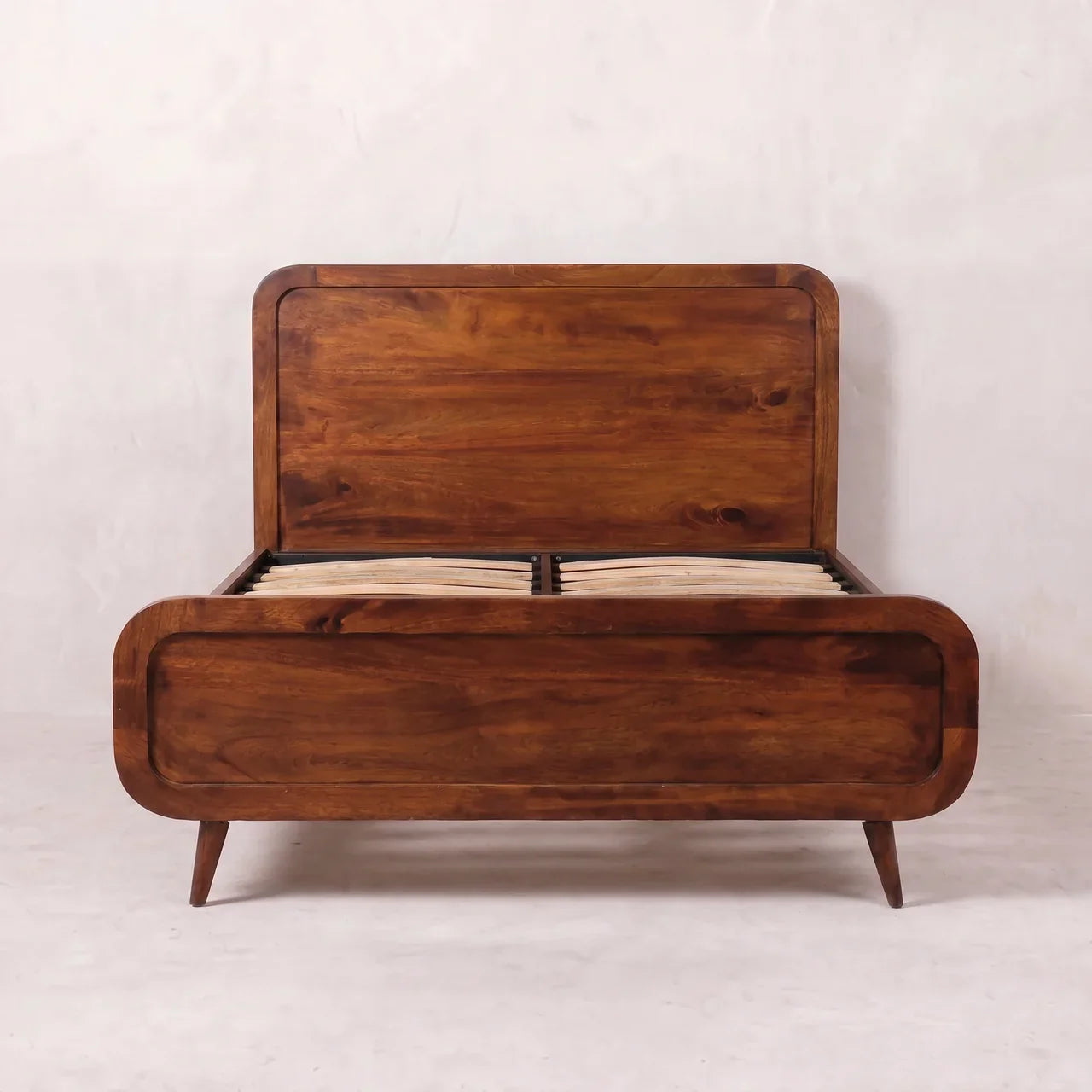 Curved Chestnut Double Bed