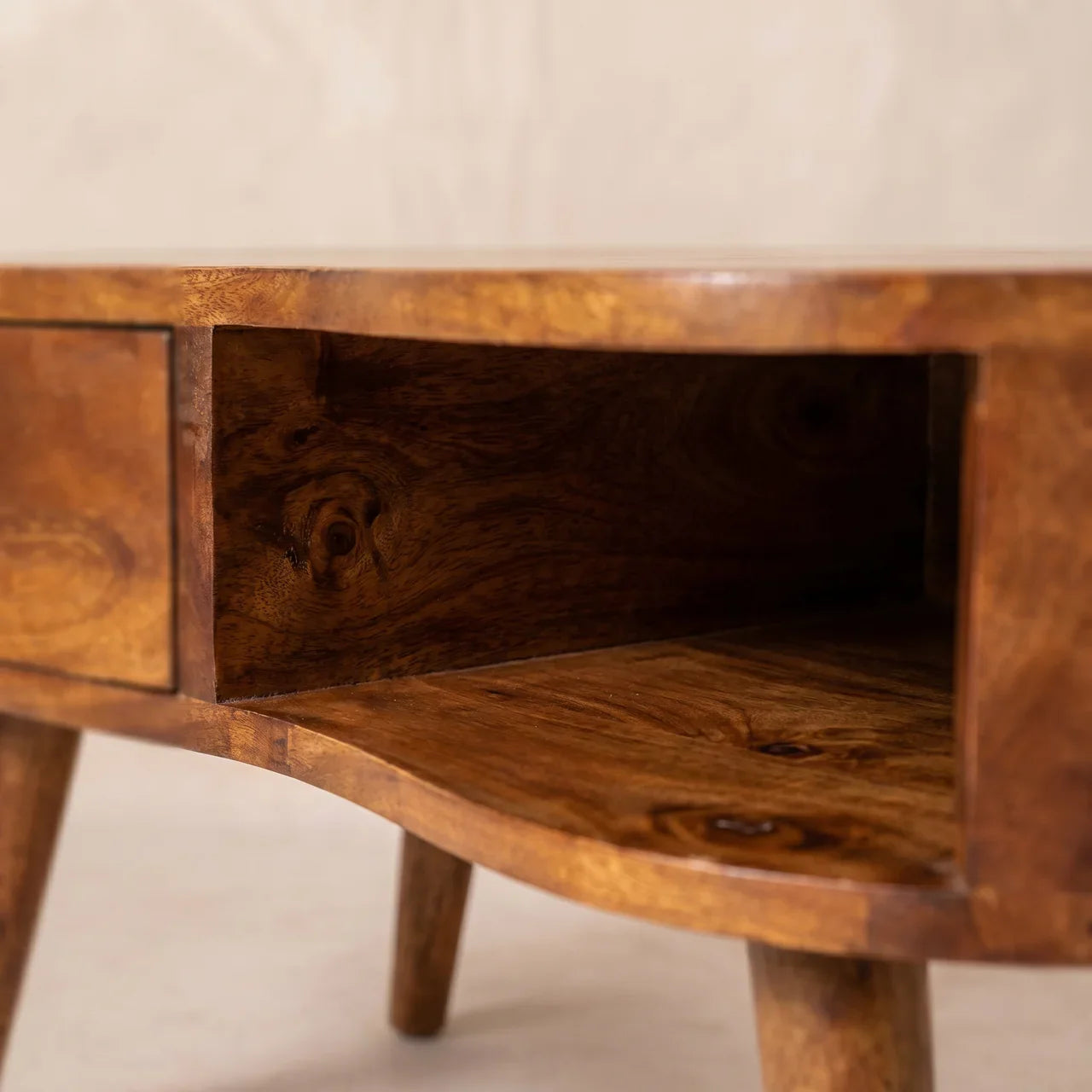 Mini Chesnut Wave Coffee Table