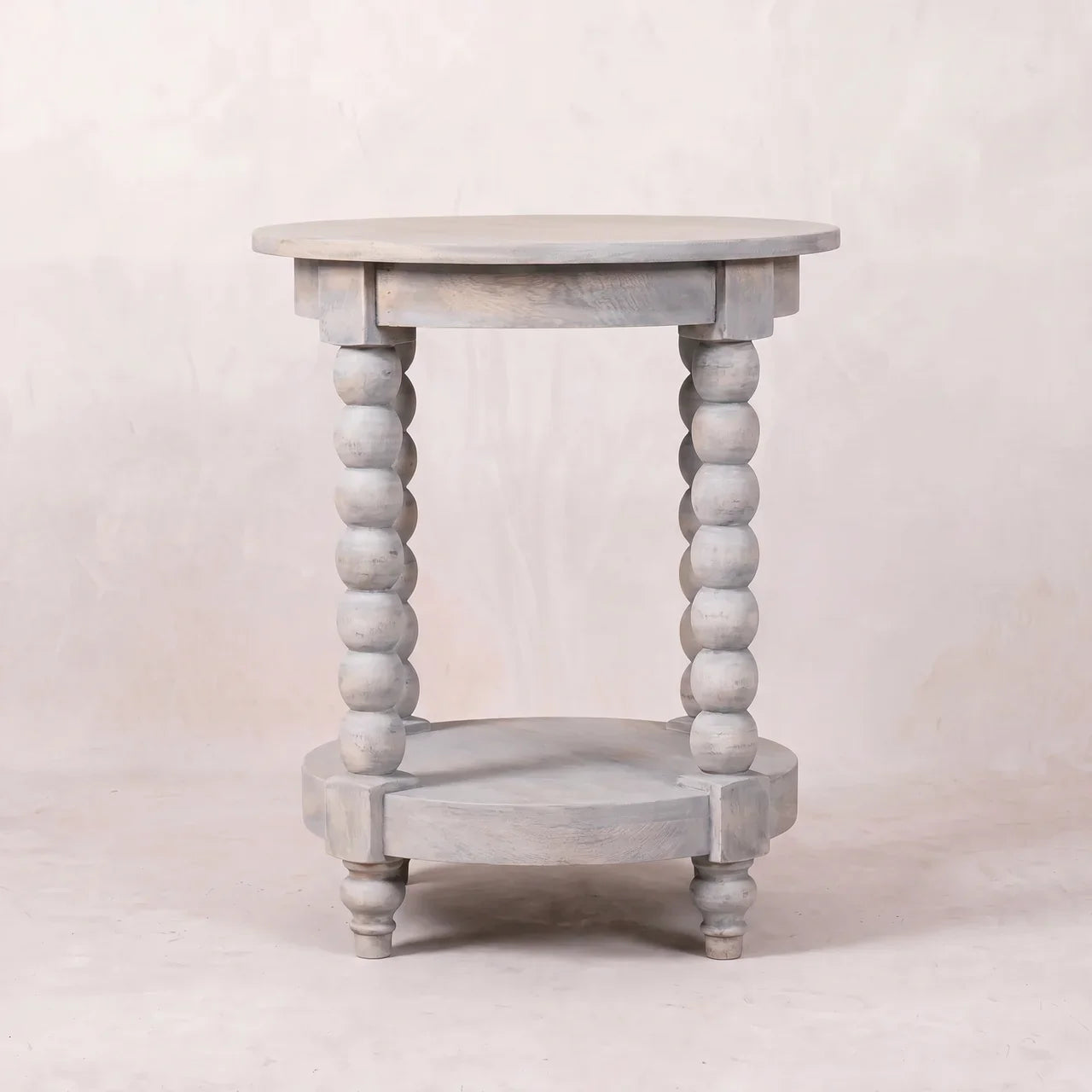 Solid Wood Acid Washed Round Table