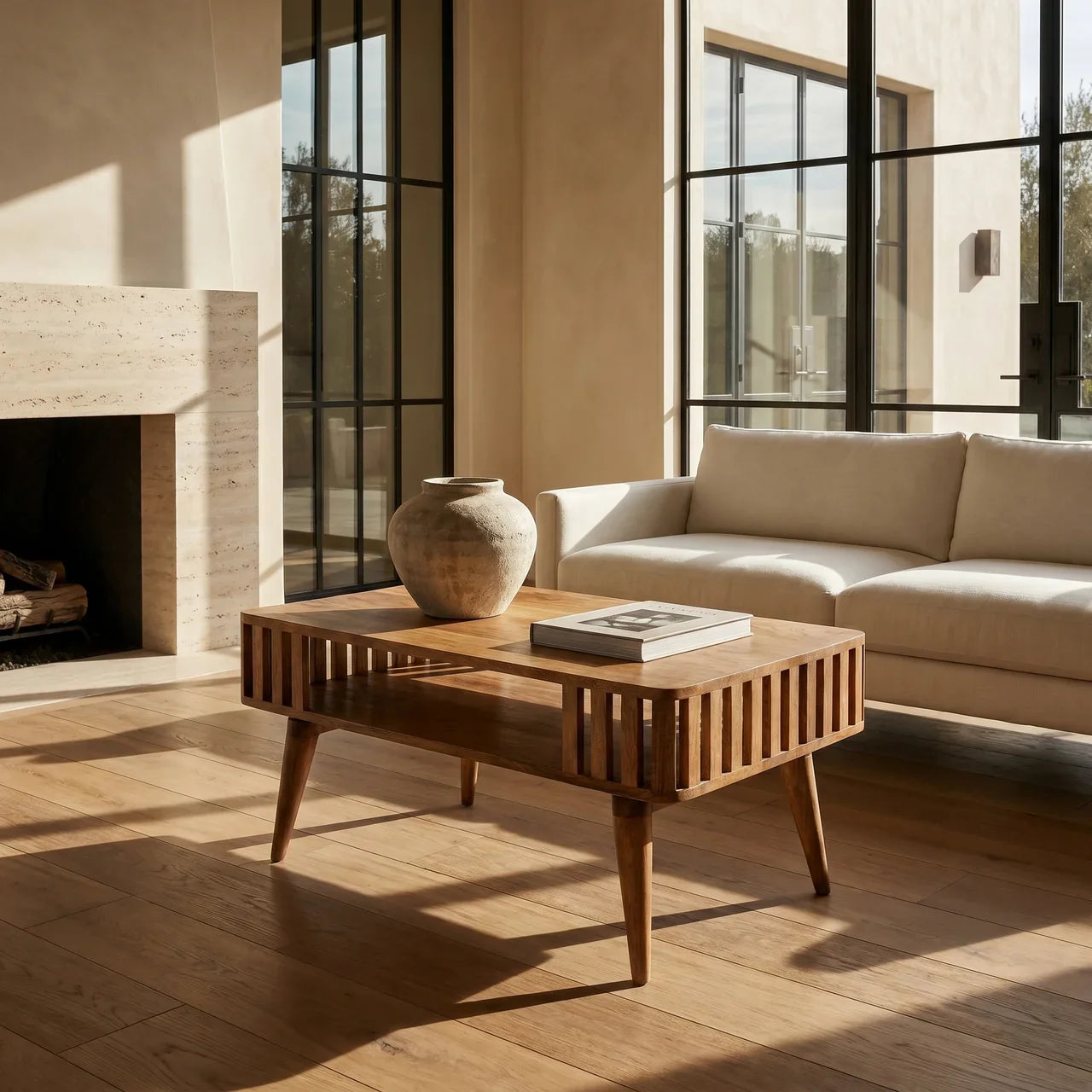 Slatted Oak-ish Coffee Table