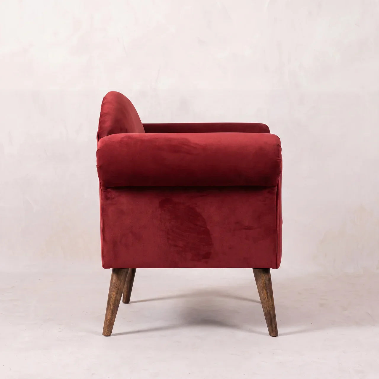 Wine Velvet Nordic Style Armchair
