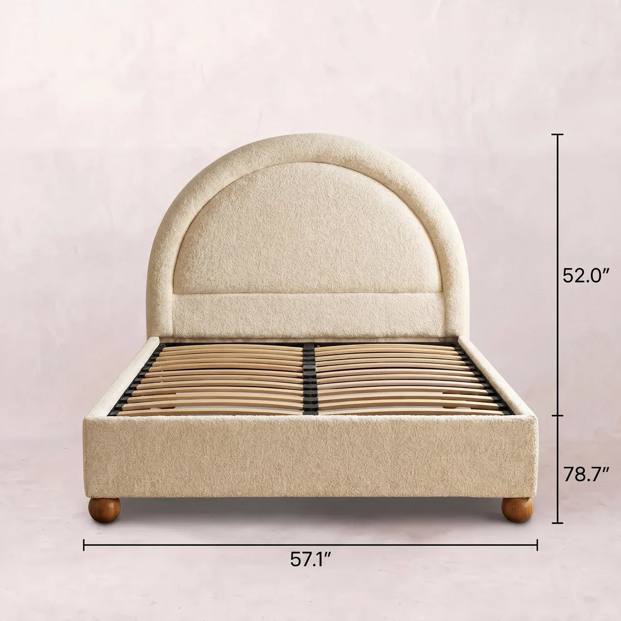 Cream Boucle Double Bed